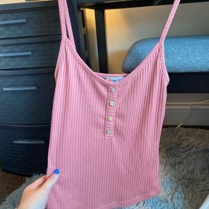 Two crop tops black and pink button down